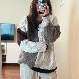 Oversized patchwork sweater